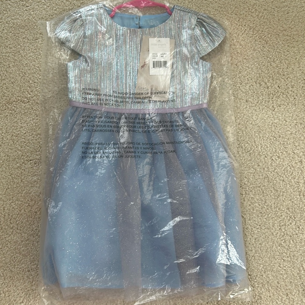 Girls 2T dress new nwt tulle lined crinoline dressy Cinderella look foil glitter